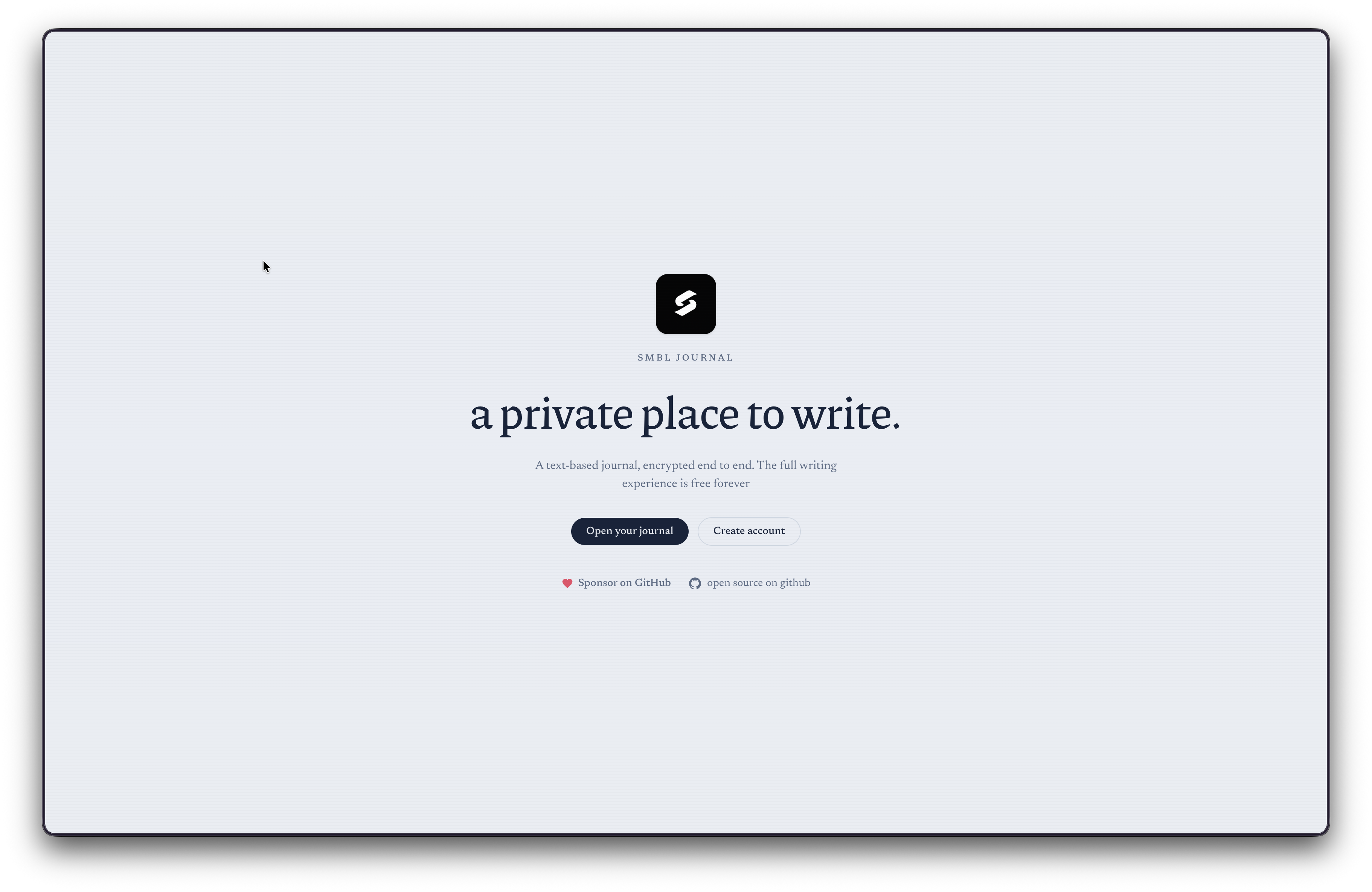 A Free Open Source End to End Encrypted Journal Web App logo